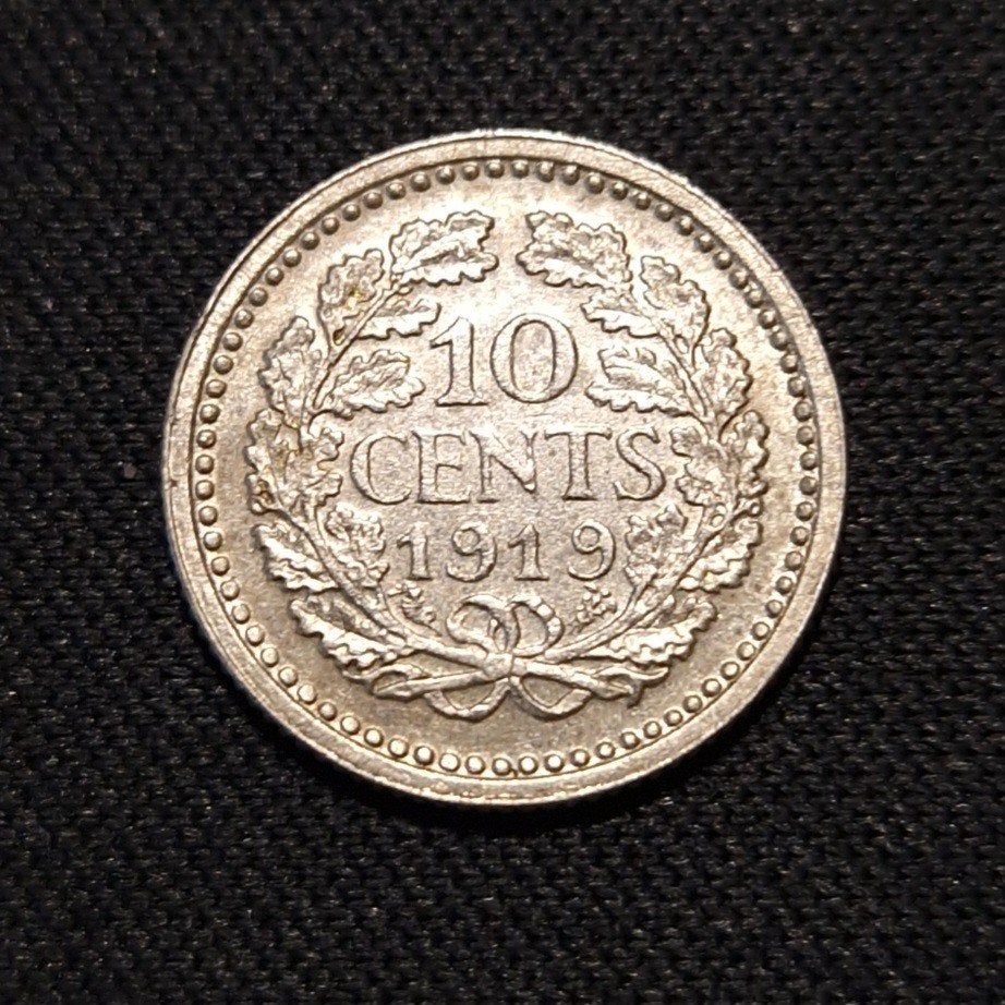 10 cent 1919, Verzenden, Zilver, 10 cent, Koningin Wilhelmina