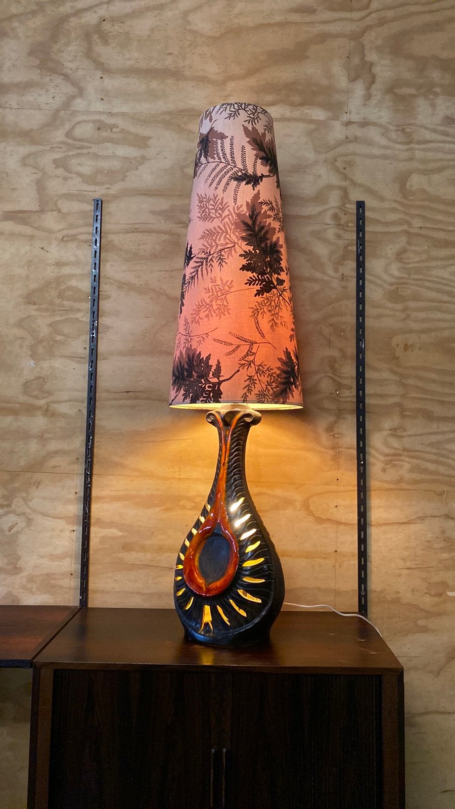 Vintage keramische vloerlamp  Walter Gerhards West Duitsland, Ophalen, Zo goed als nieuw