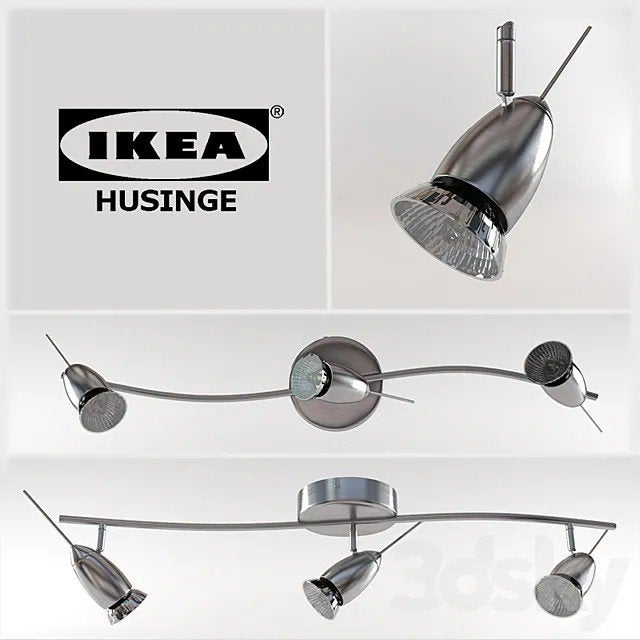 IKEA husinge plafondspot met 3 verstelbare spots, Ophalen, Gebruikt, GU10, LED