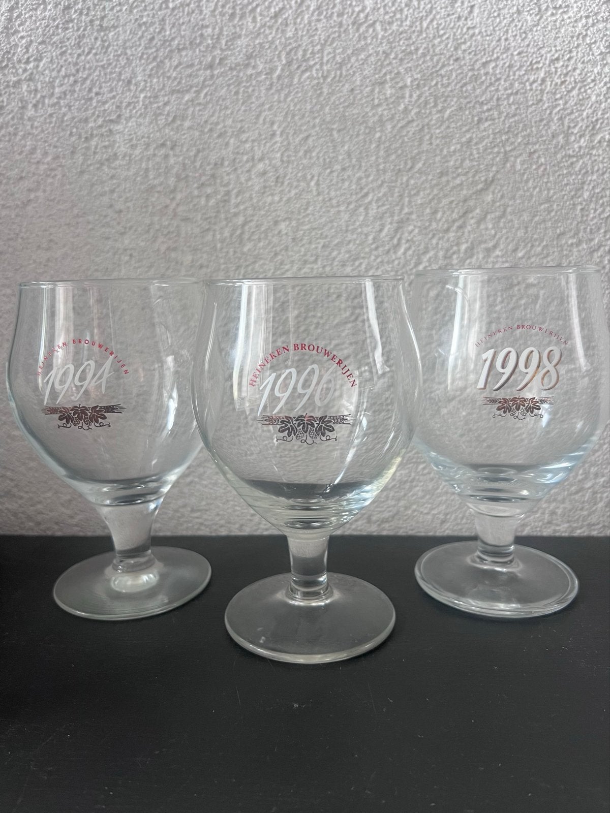 Heineken Brouwerijen Bierglazen - Jaargang 1994, 1996, 1998, Verzamelen, Biermerken, Ophalen of Verzenden, Nieuw, Glas of Glazen