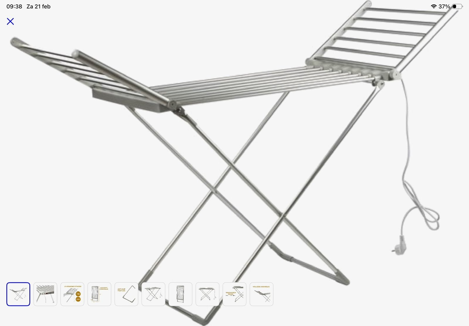 Elektrisch verwarmd droogrek, Witgoed en Apparatuur, Wasdrogers, Zo goed als nieuw, 85 tot 90 cm, Ophalen