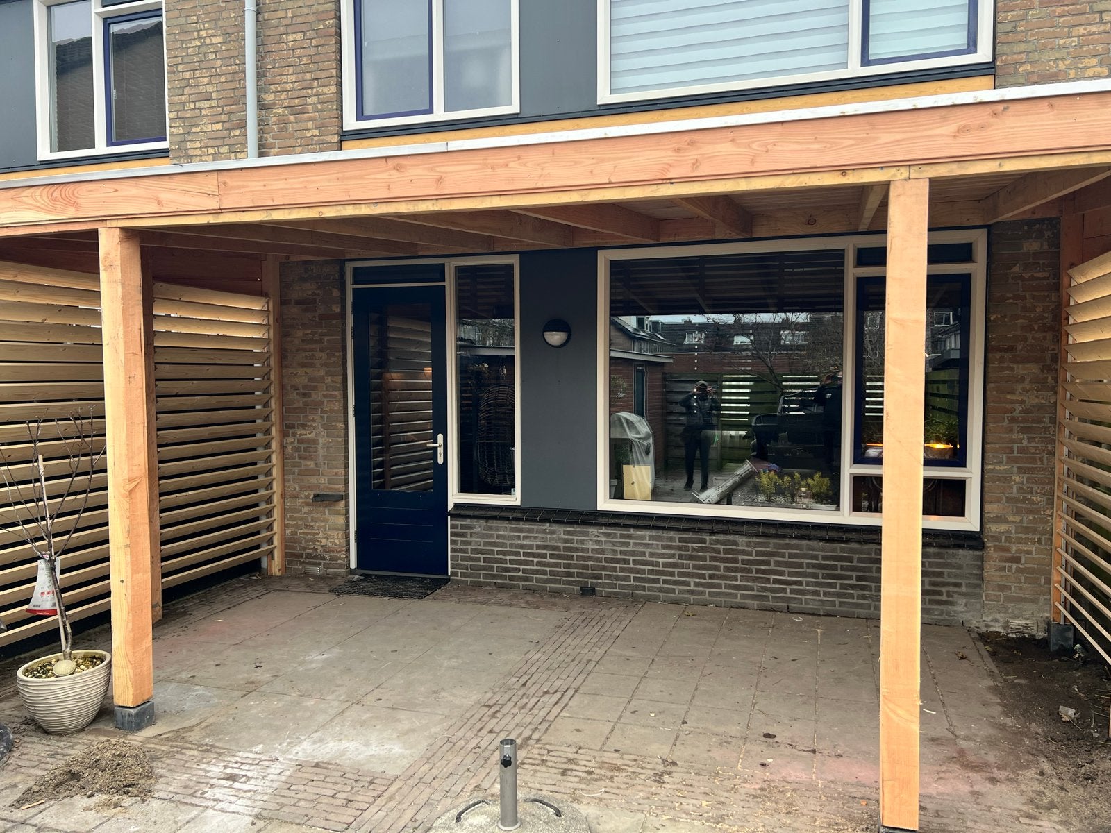 Houten Tuinhuis met Overkapping - Nieuwstaat, Tuin en Terras, 200 tot 400 cm, Tuinhuis, Nieuw, Ophalen of Verzenden