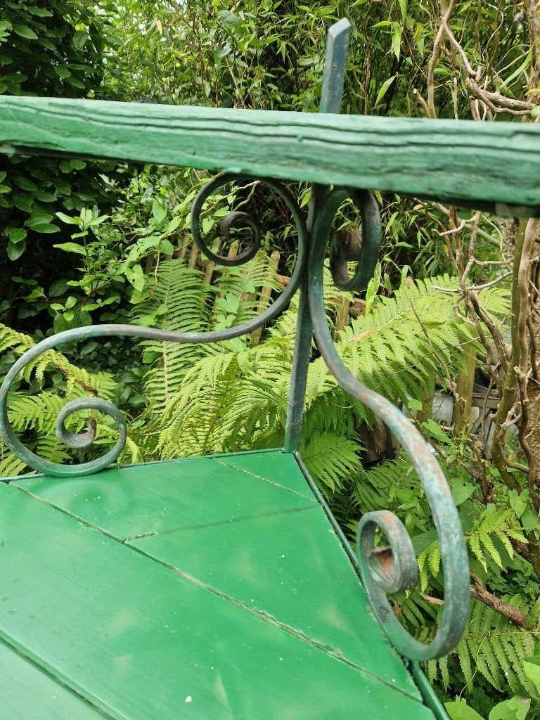 Smeedijzeren wandrek/meubel voor uw tuin(brocante), Ophalen, Gebruikt