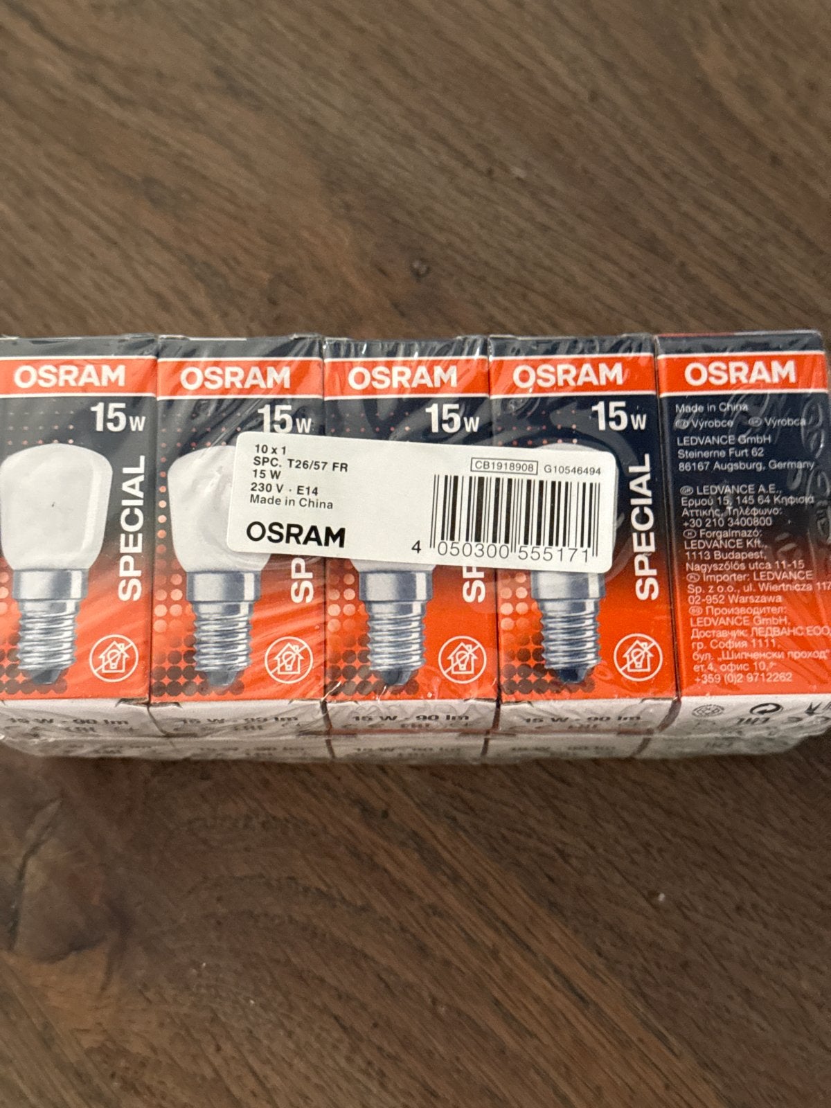 OSRAM Special 15W E14 Gloeilampen - 10 stuks, E14 (klein), Nieuw, Ophalen of Verzenden, Warm wit