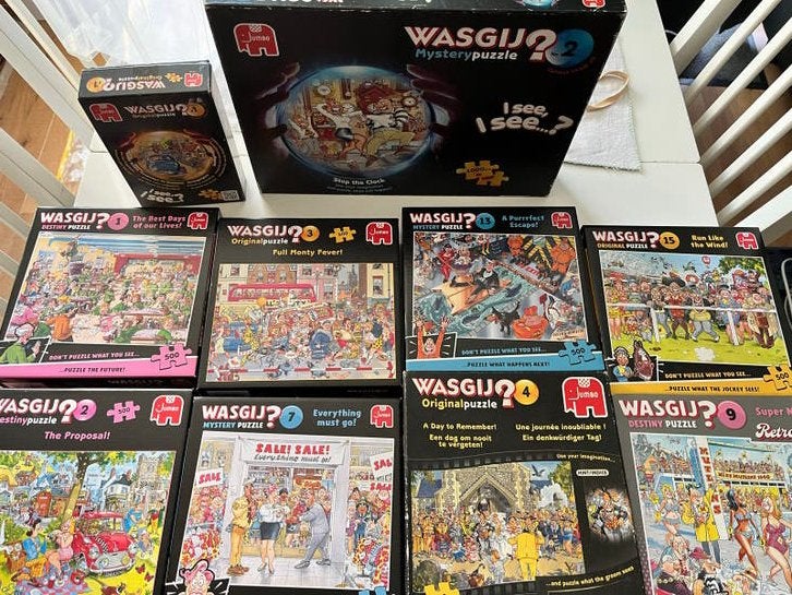 Wasgij Puzzels diverse edities 5,00 per stuk, Ophalen of Verzenden, 500 t/m 1500 stukjes, Gebruikt, Legpuzzel