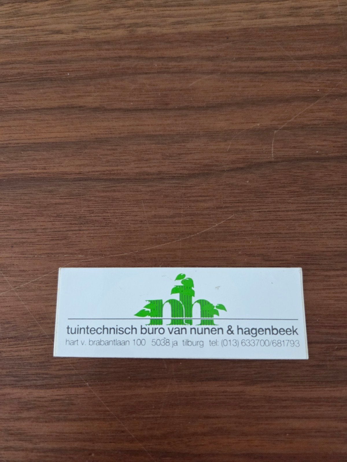 8411 Sticker Tuintechnisch Buro Van Nunen & Hagenbeek, Ophalen of Verzenden, Zo goed als nieuw, Bedrijf of Vereniging