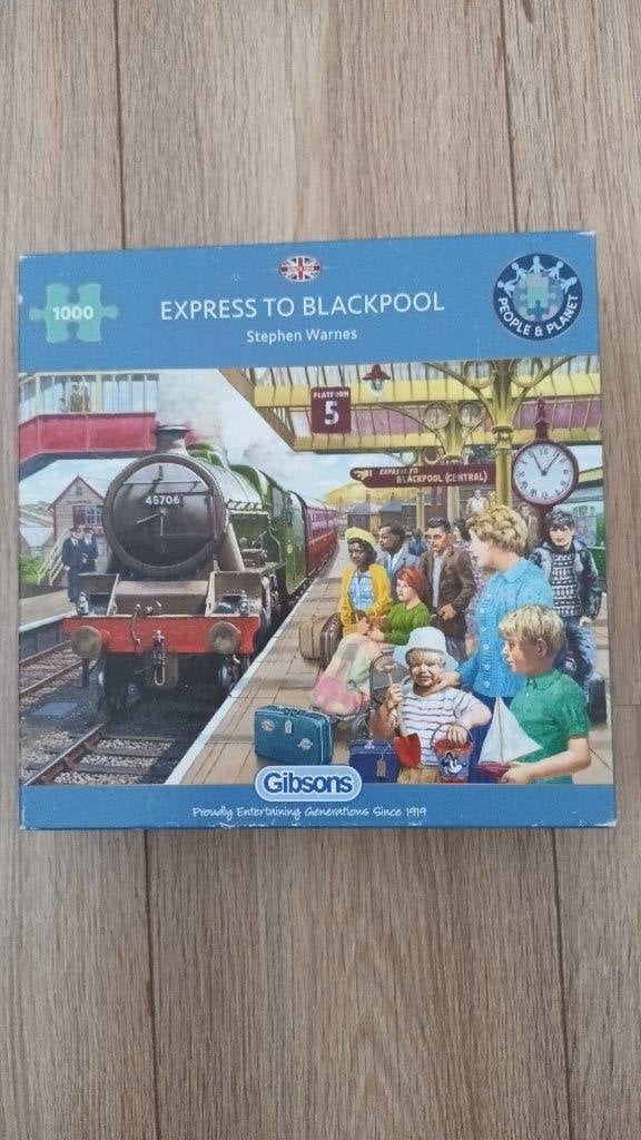 Gibsons puzzel- Express to Blackpool, Ophalen of Verzenden, 500 t/m 1500 stukjes, Gebruikt, Legpuzzel
