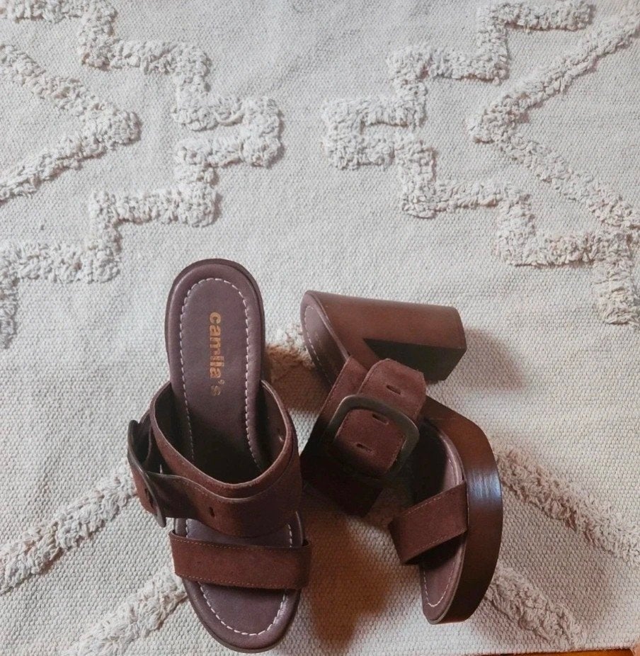 Camila's blokhakken maat 40, Bruin, Gedragen, Camila's, Sandalen of Muiltjes