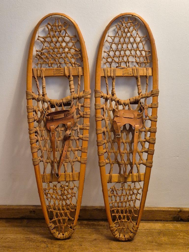 Vintage Canadese houten sneeuwschoenen - merk Faber, Ophalen of Verzenden