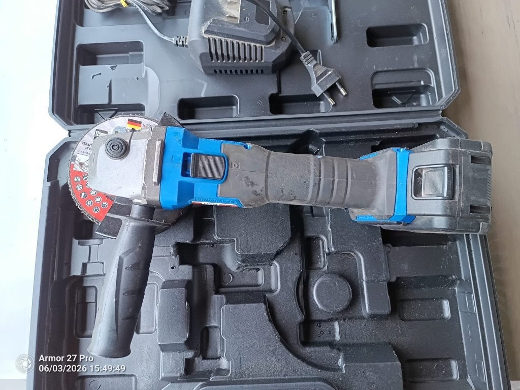 HBM Professionele 18 Volt 4,0AH Haakse Slijper 125 mm., Doe-het-zelf en Verbouw, Gereedschap | Slijpmachines, Ophalen of Verzenden