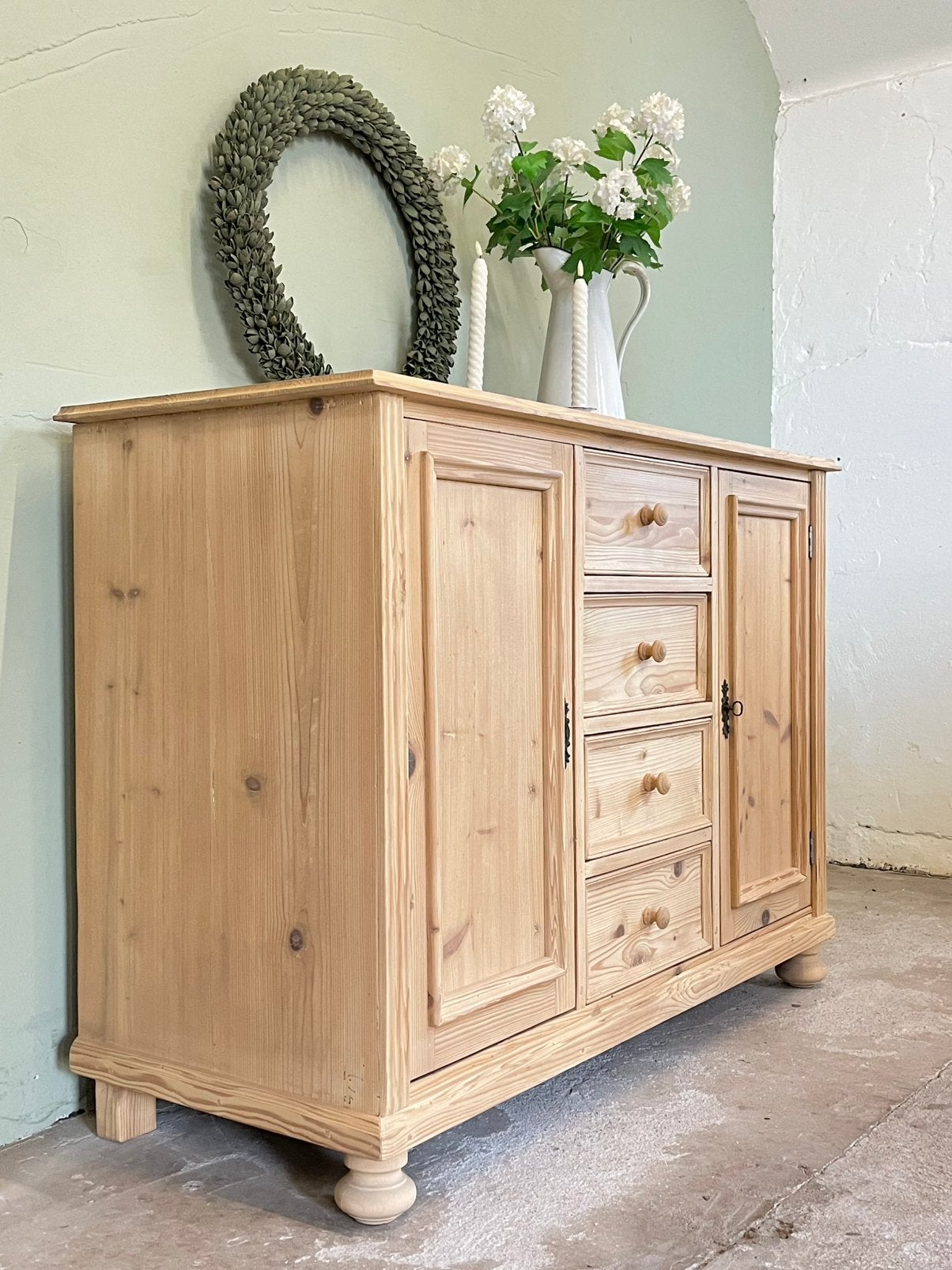 Grenen dressoir, ladekast, brocante kast, commode, sober, Ophalen