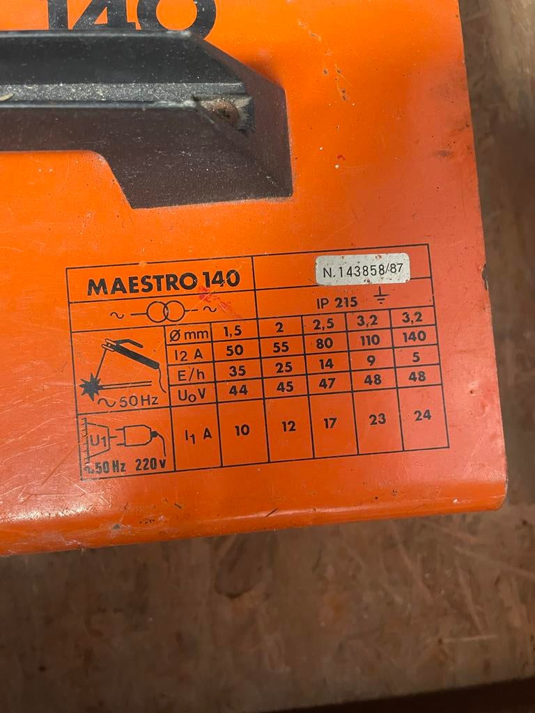 Maestro 140 Lasapparaat - Gebruikt, Ophalen, Gebruikt, Minder dan 150 ampère, Elektroden