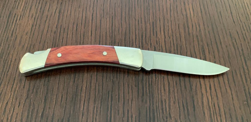 Buck 501 herenmes rosewood, Caravans en Kamperen, Ophalen of Verzenden, Gebruikt