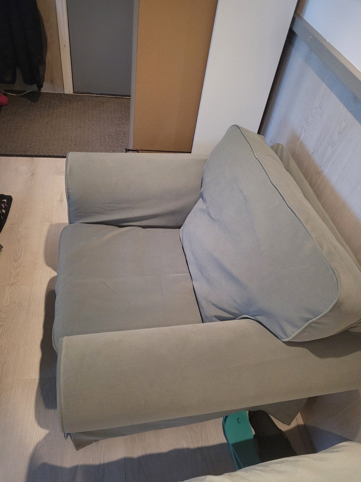 Hoezen voor IKEA Ektorp fauteuil en voetenbank (grijsgroen), Ophalen, Gebruikt, Klassiek, Comfortabel, 75 tot 100 cm