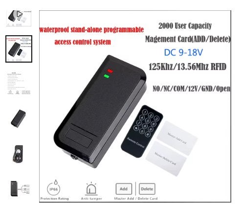 Rfid kaartlezer toegangs systeem, Ophalen of Verzenden, Zo goed als nieuw