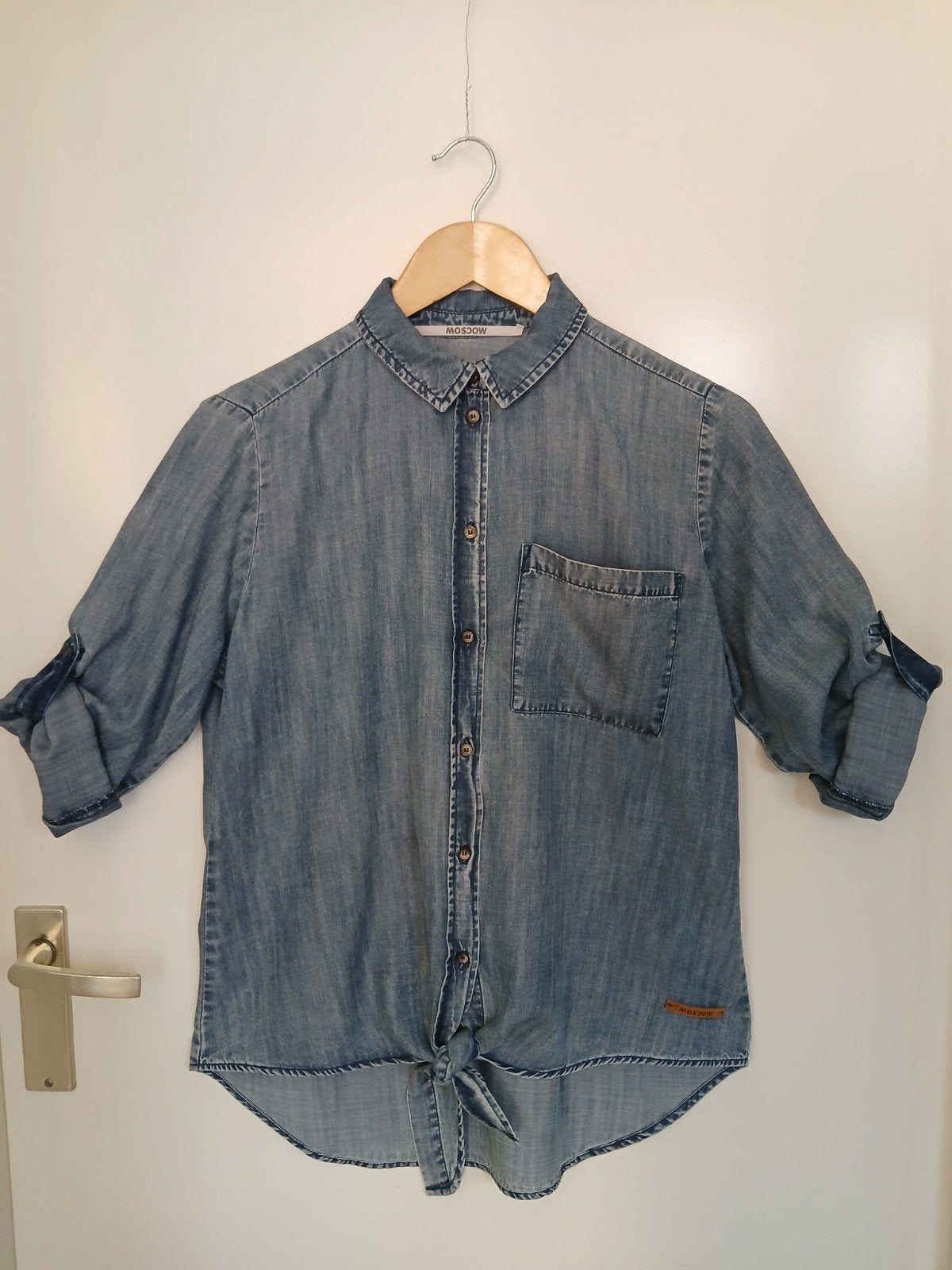 Moscow Blouse Denimlook Blauw M, Verzenden, Zo goed als nieuw