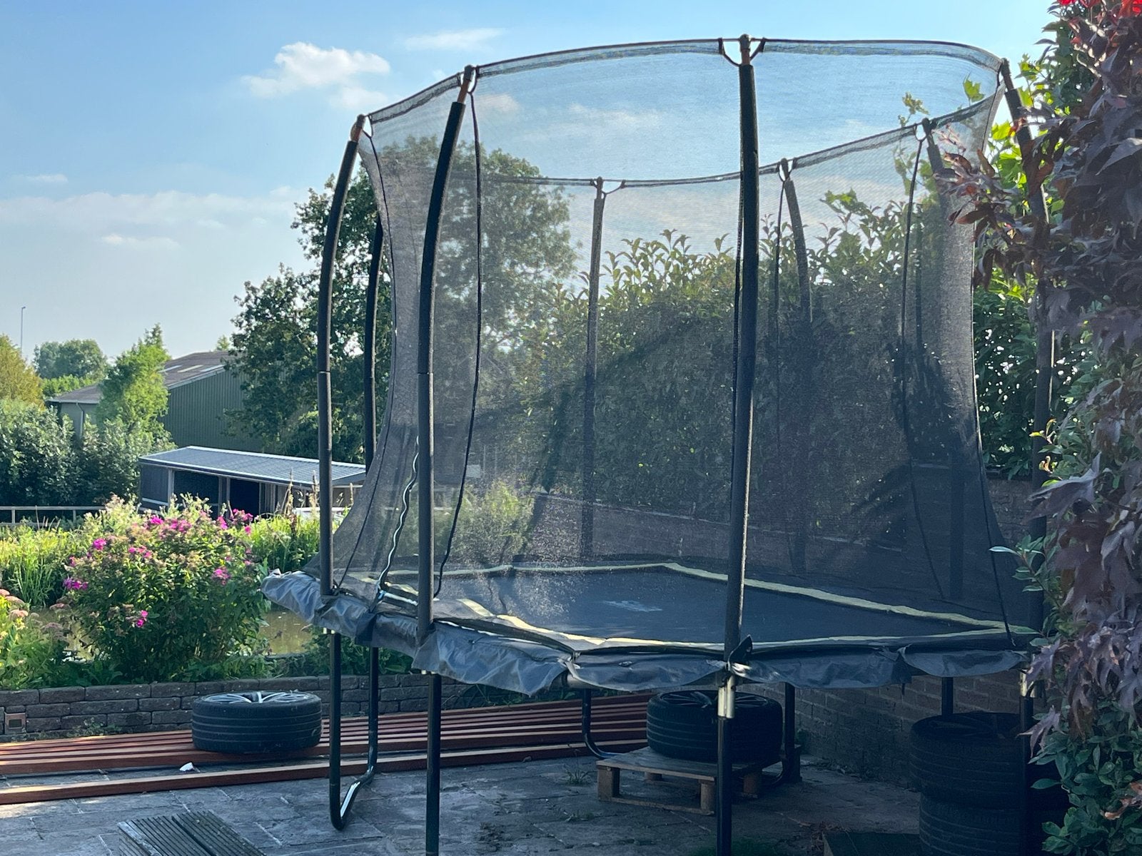 Salta Trampoline Comfort Edition 214 x 305 cm - Zwart, Kinderen en Baby's, Speelgoed | Buiten | Trampolines, Ophalen, Gebruikt