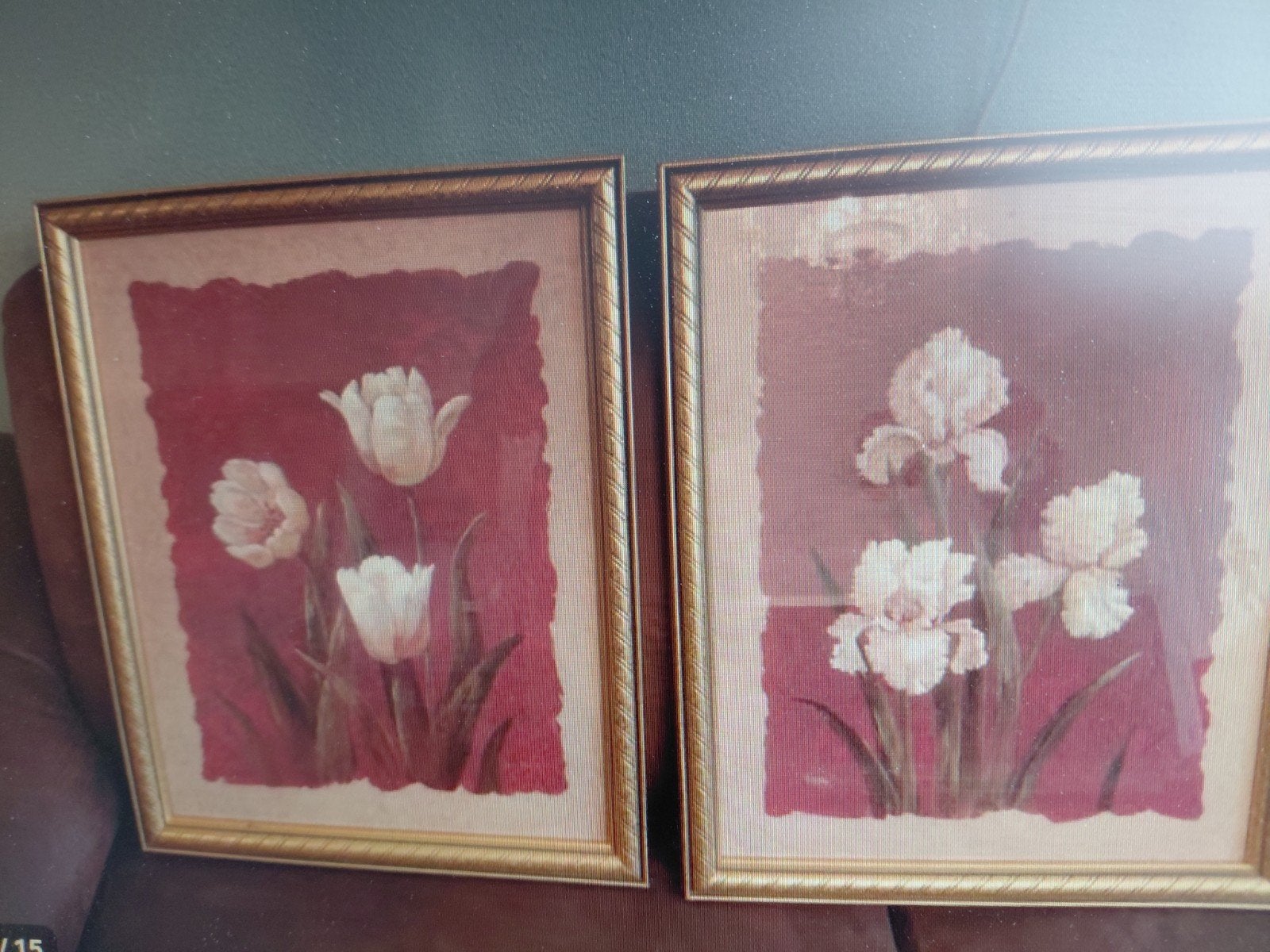 2 stillevens bloemen in gouden barok lijst van Vivian Flasch, Bloemen, Achter glas, Ophalen of Verzenden, Klassiek
