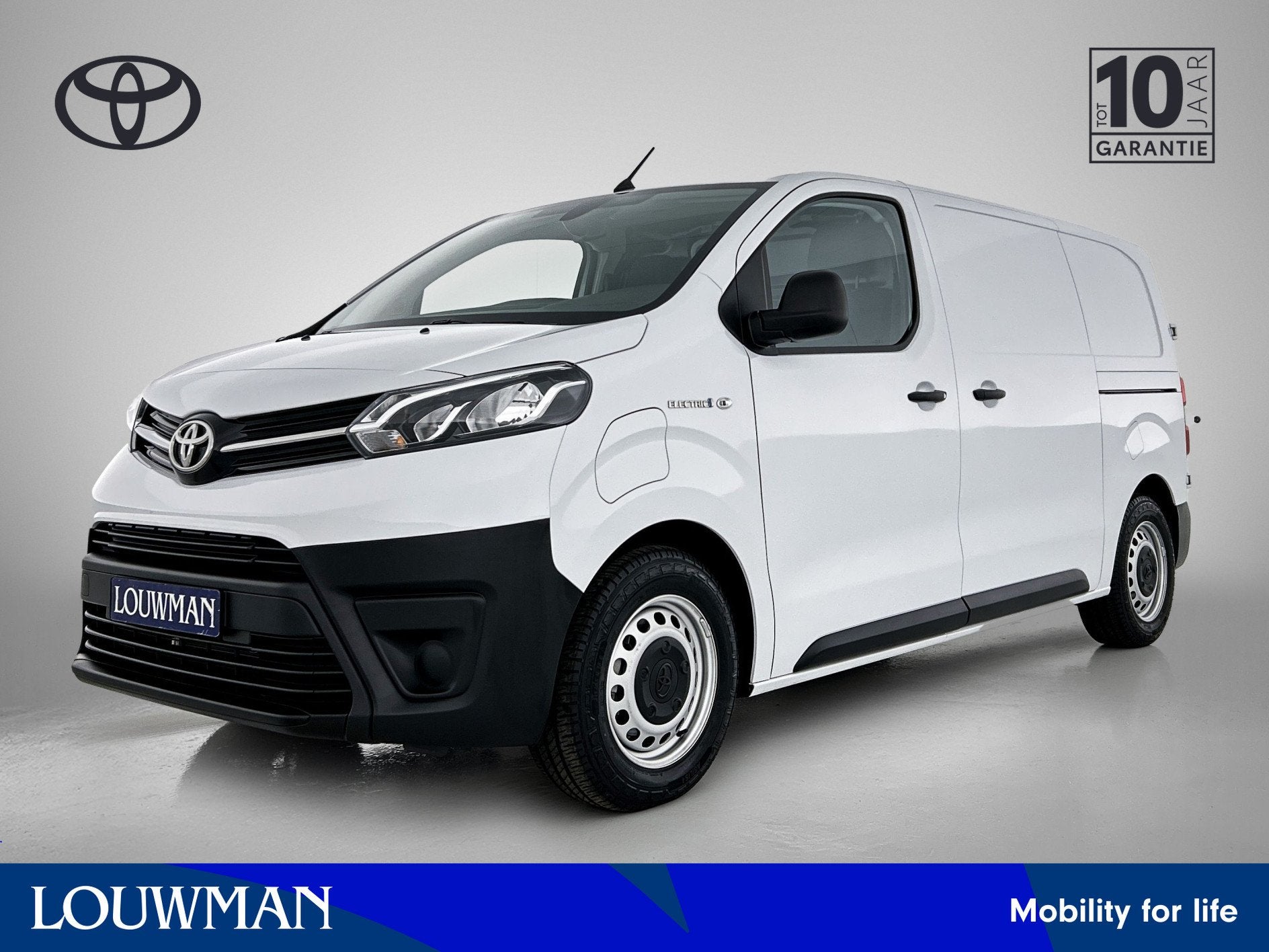 Toyota PROACE Electric Worker Live Extra Range 75 kWh | Bijr, Auto's, Bestelauto's, 12 maanden, Parkeersensor, Zwart, Wit