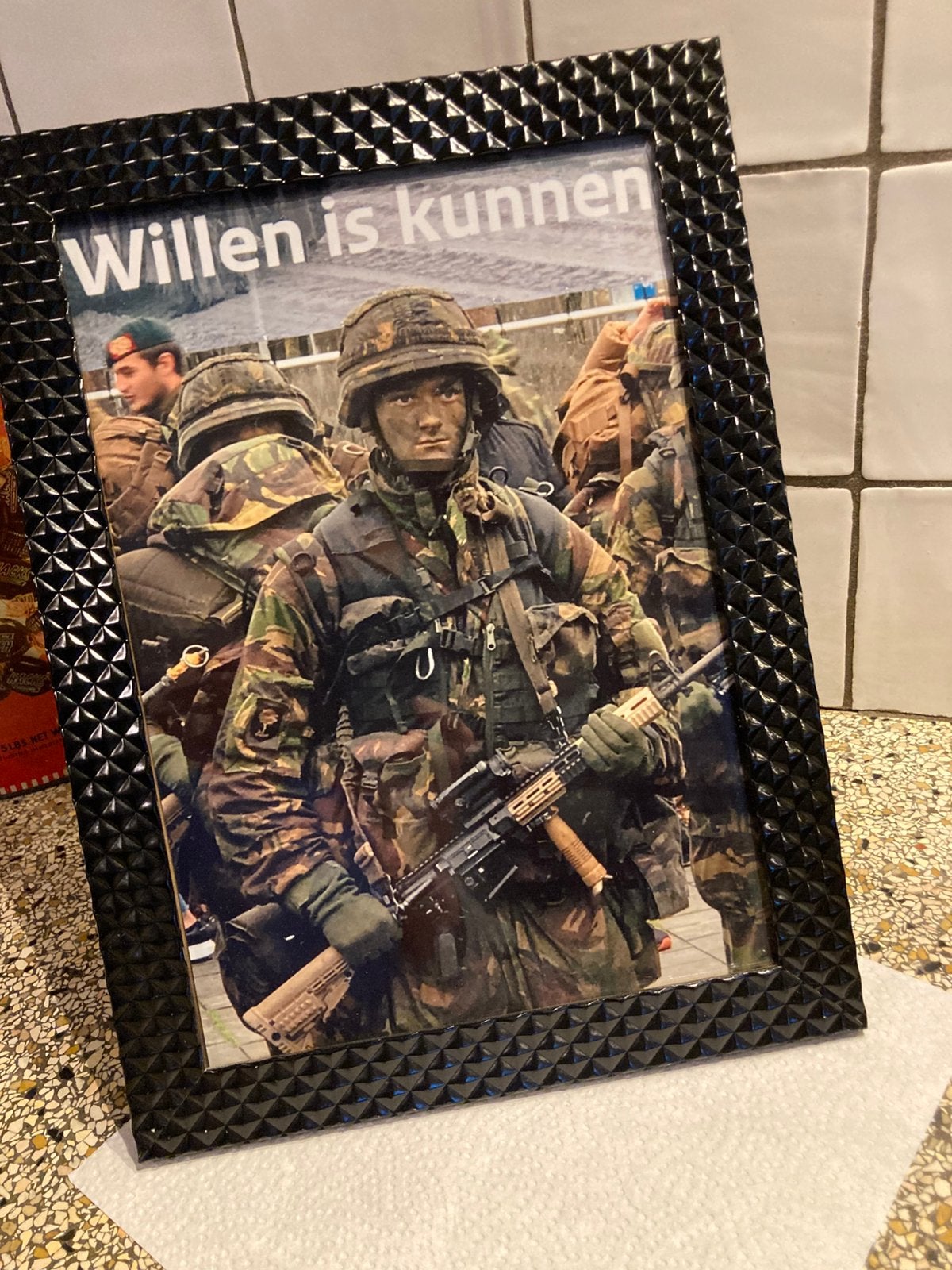 Plaat leger willen is kunnen, Ophalen of Verzenden, Landmacht, Nederland