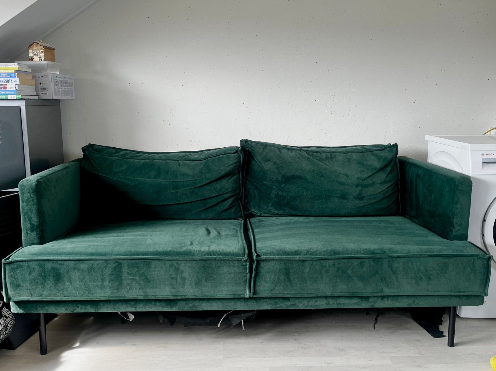 Groene bank, Huis en Inrichting, Ophalen, Gebruikt, 150 tot 200 cm, Driepersoons