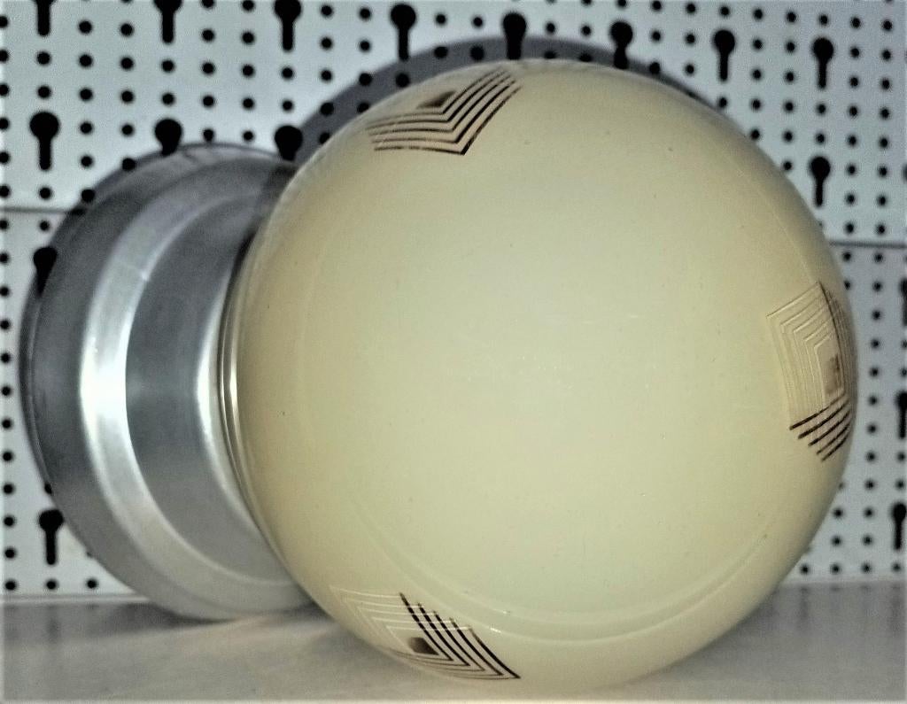 plafondlamp - plafonnière in Art Deco stijl, Huis en Inrichting, Lampen | Plafondlampen, Ophalen of Verzenden, Gebruikt, Glas