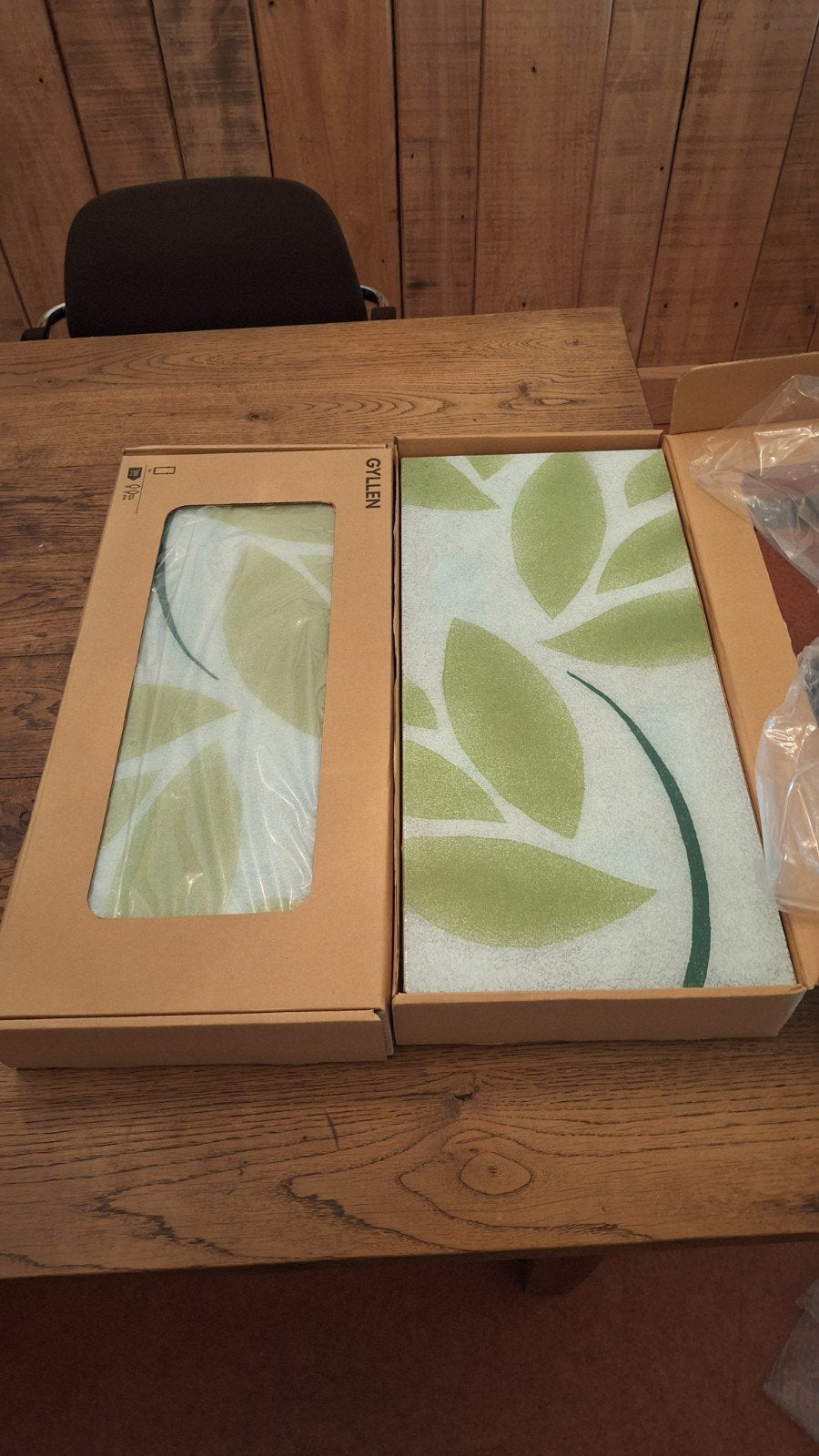 2 IKEA Gyllen wandlampen met bladmotief, IKEA, E14 (klein), Nieuw, Ophalen of Verzenden