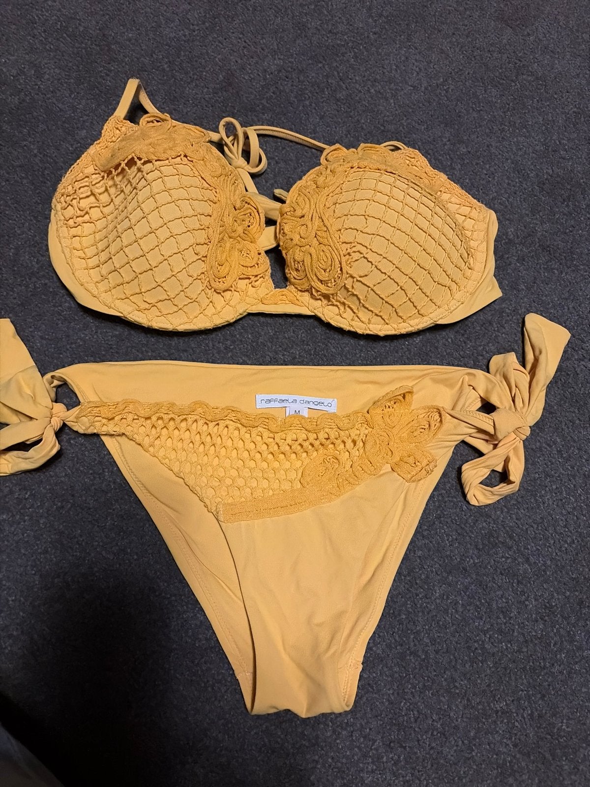 Raffaela D'Angelo Bikini - Geel met haakwerk details, Ophalen of Verzenden, Zo goed als nieuw, Geel, Bikini