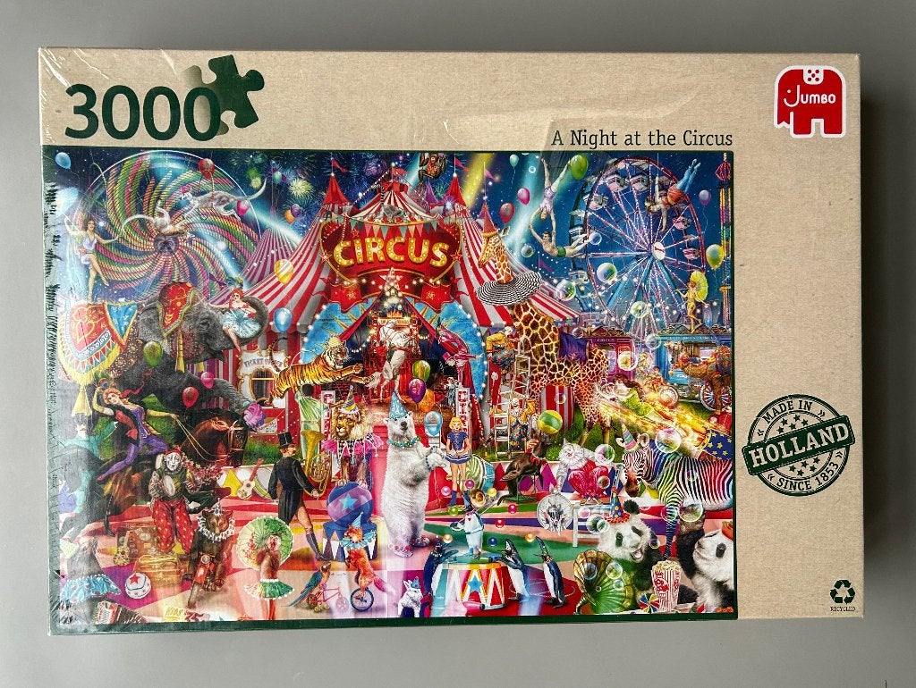 JUMBO Puzzle a Night at the Circus 3000 st. Nieuw Geseald, Ophalen of Verzenden, Meer dan 1500 stukjes, Nieuw, Legpuzzel