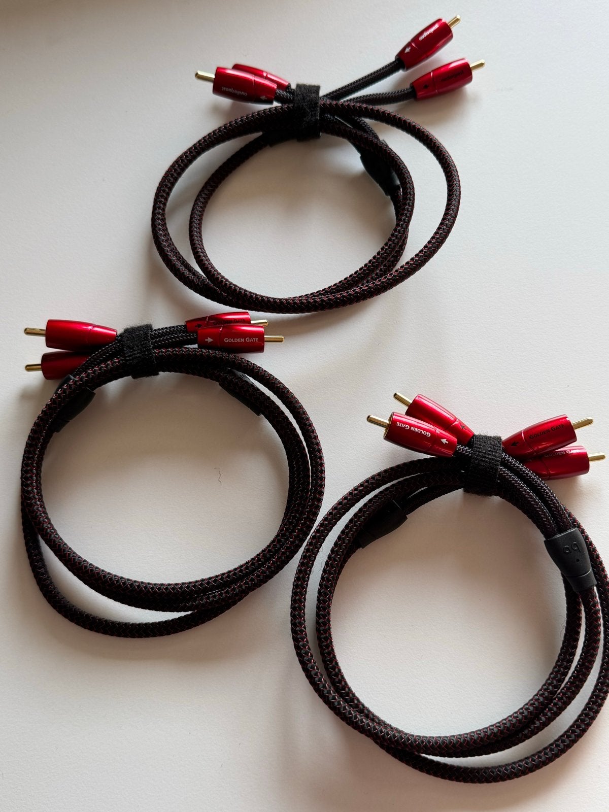 5 x Audioquest Golden Gate Kabels - als Set of Los, Ophalen of Verzenden, Zo goed als nieuw, Minder dan 2 meter, Interlink-kabel
