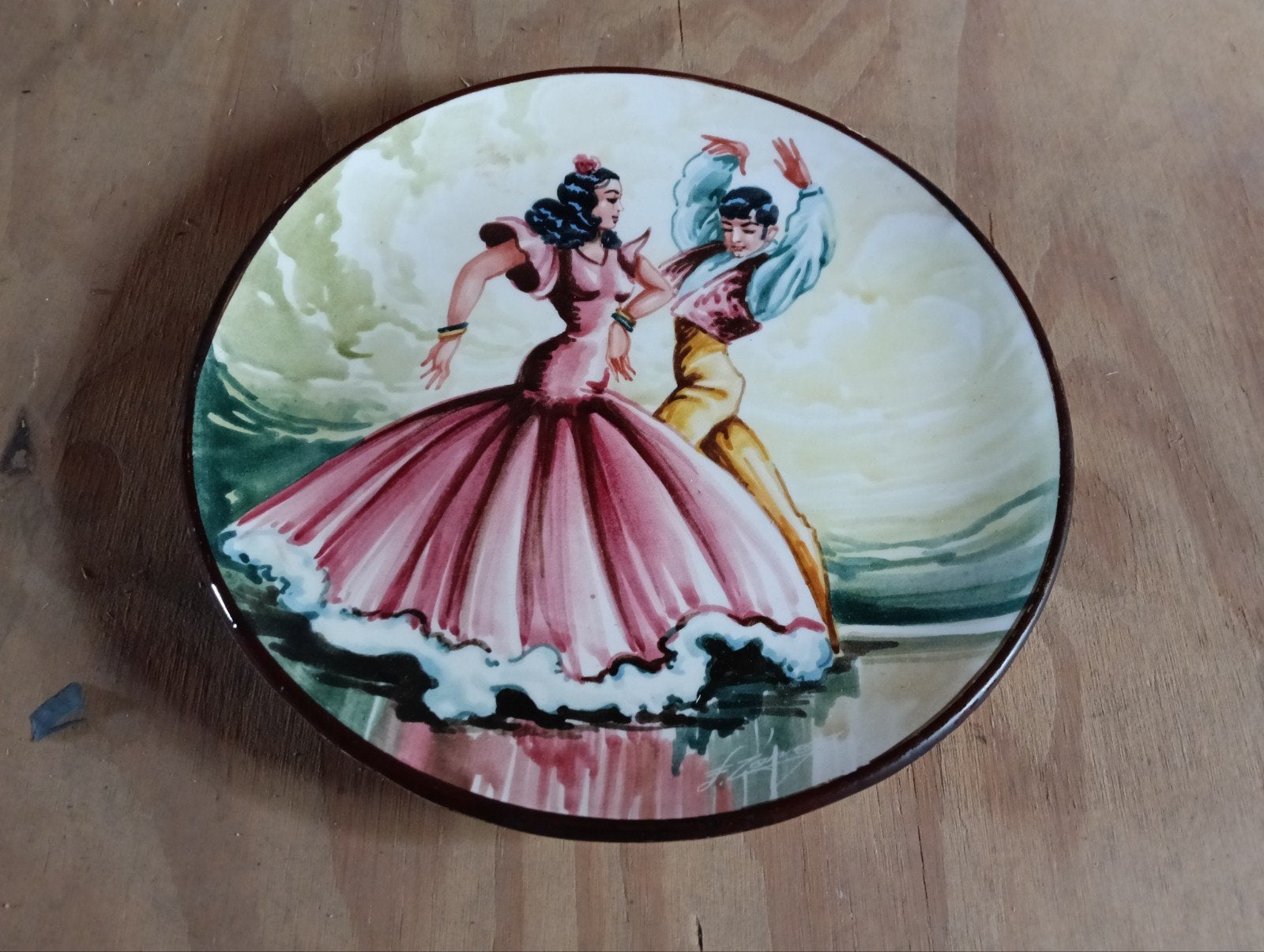 Wandbord met Dansend Paar, Antiek en Kunst, Ophalen of Verzenden