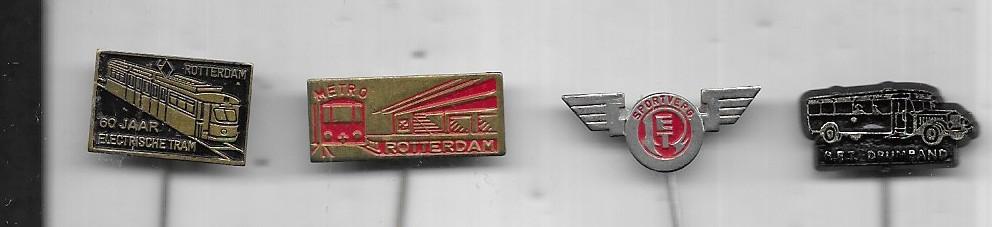 4 X R.E.T. VERVOER SPELDEN TRAM METRO BUS, Verzenden, Gebruikt, Transport, Speldje of Pin