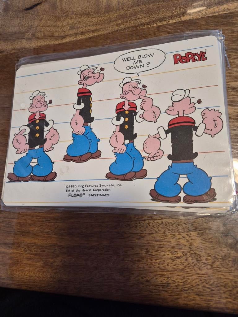 Leuke leerzame Popeye kaart met tafeltjes, Ophalen, Overige figuren, Nieuw, Plaatje, Poster of Sticker
