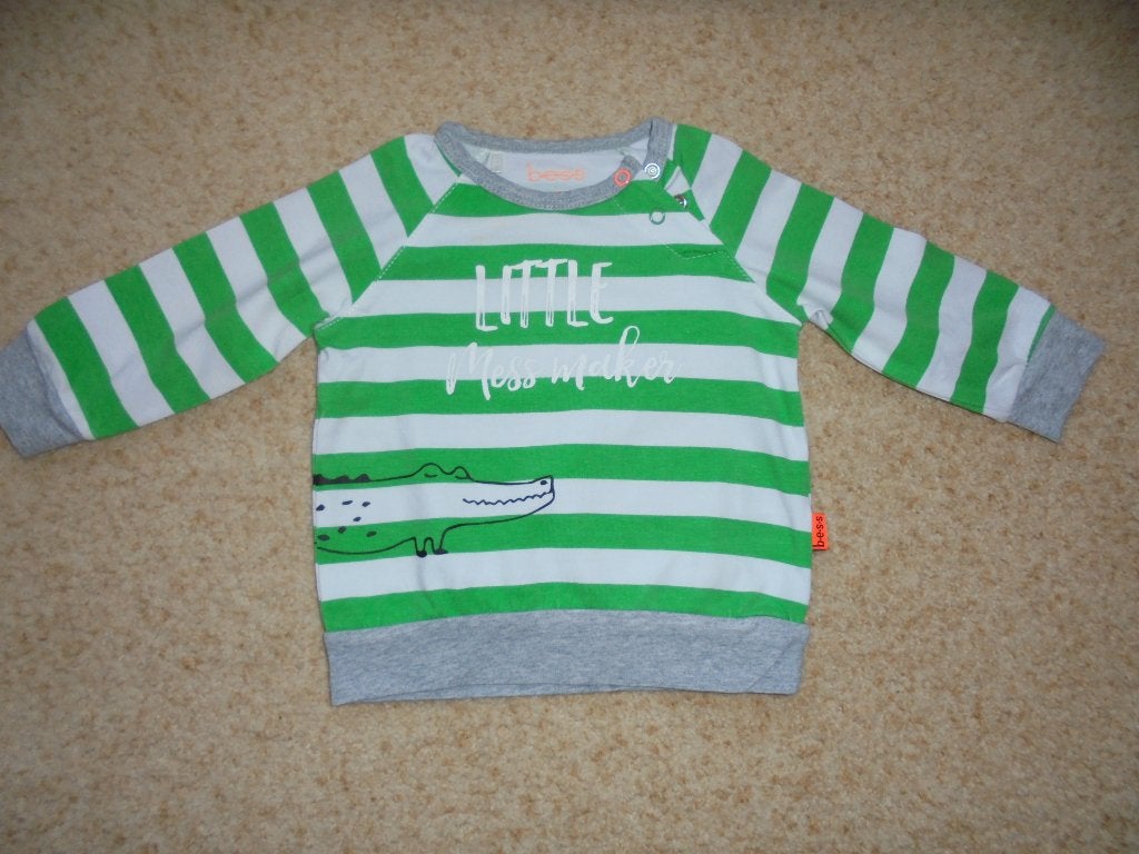 Groen wit shirtje BESS, Kinderen en Baby's, Babykleding | Maat 62, Ophalen of Verzenden, Zo goed als nieuw, Bess, Jongetje