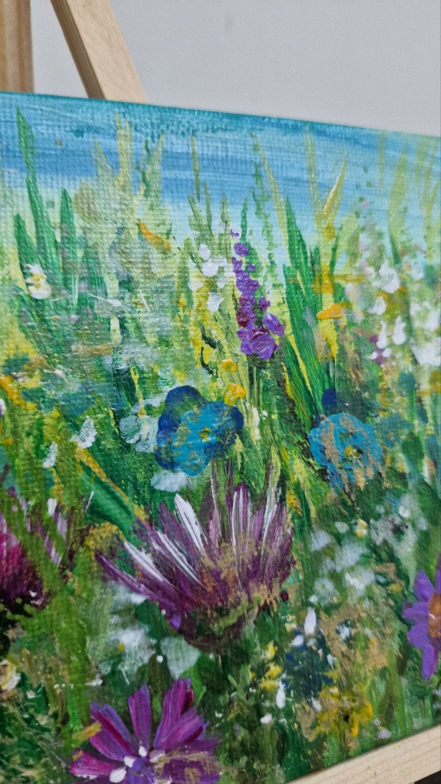 Prachtig Schilderijtje: Bloemenweide 12x18cm, Ophalen of Verzenden