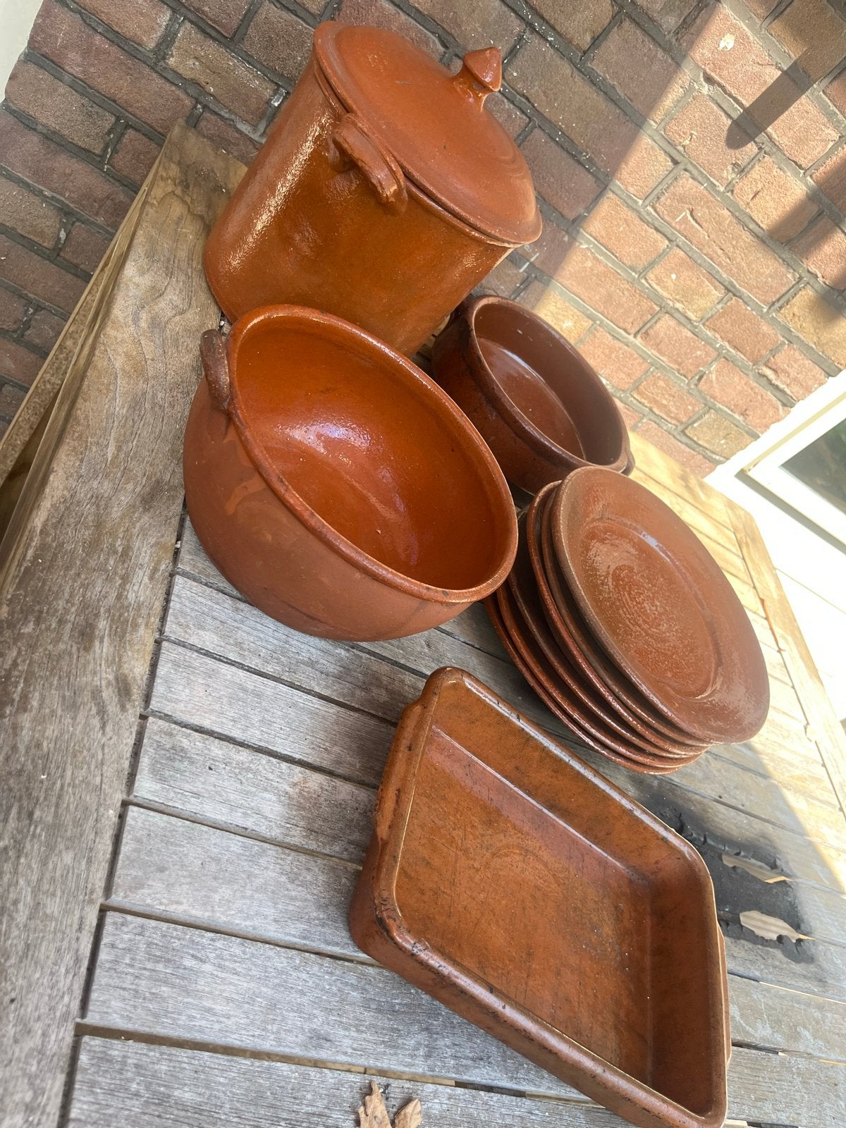 Portugees Aardewerk servies set - Potten, schalen en borden, Ophalen