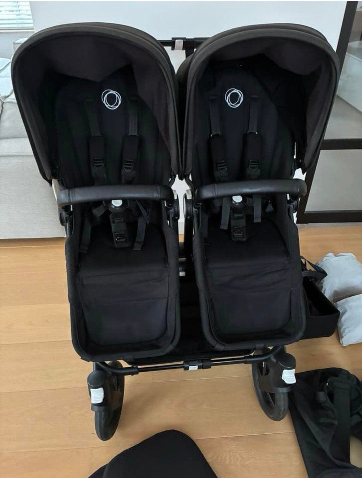 Bugaboo Donkey 5 twin kinderwagen, zwart. Perfecte staat!, Kinderen en Baby's, Kinderwagens en Combinaties, Ophalen, Combiwagen