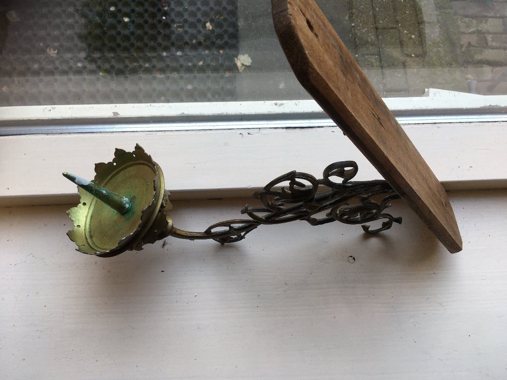 koperen wand kandelaar kaars, Ophalen of Verzenden, Overige materialen, Kandelaar