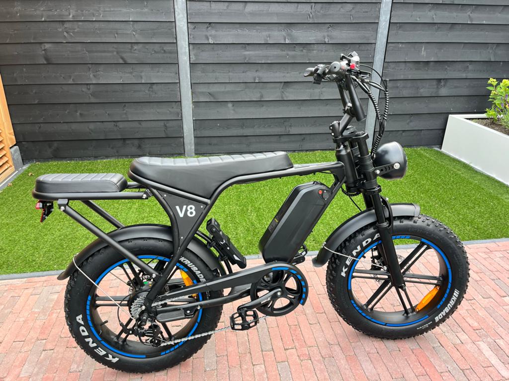 Fatbike Ouxi V8 - Mat Zwart - Hydraulische Remmen, Zo goed als nieuw, 59 cm of meer, 50 km per accu of meer, Ophalen