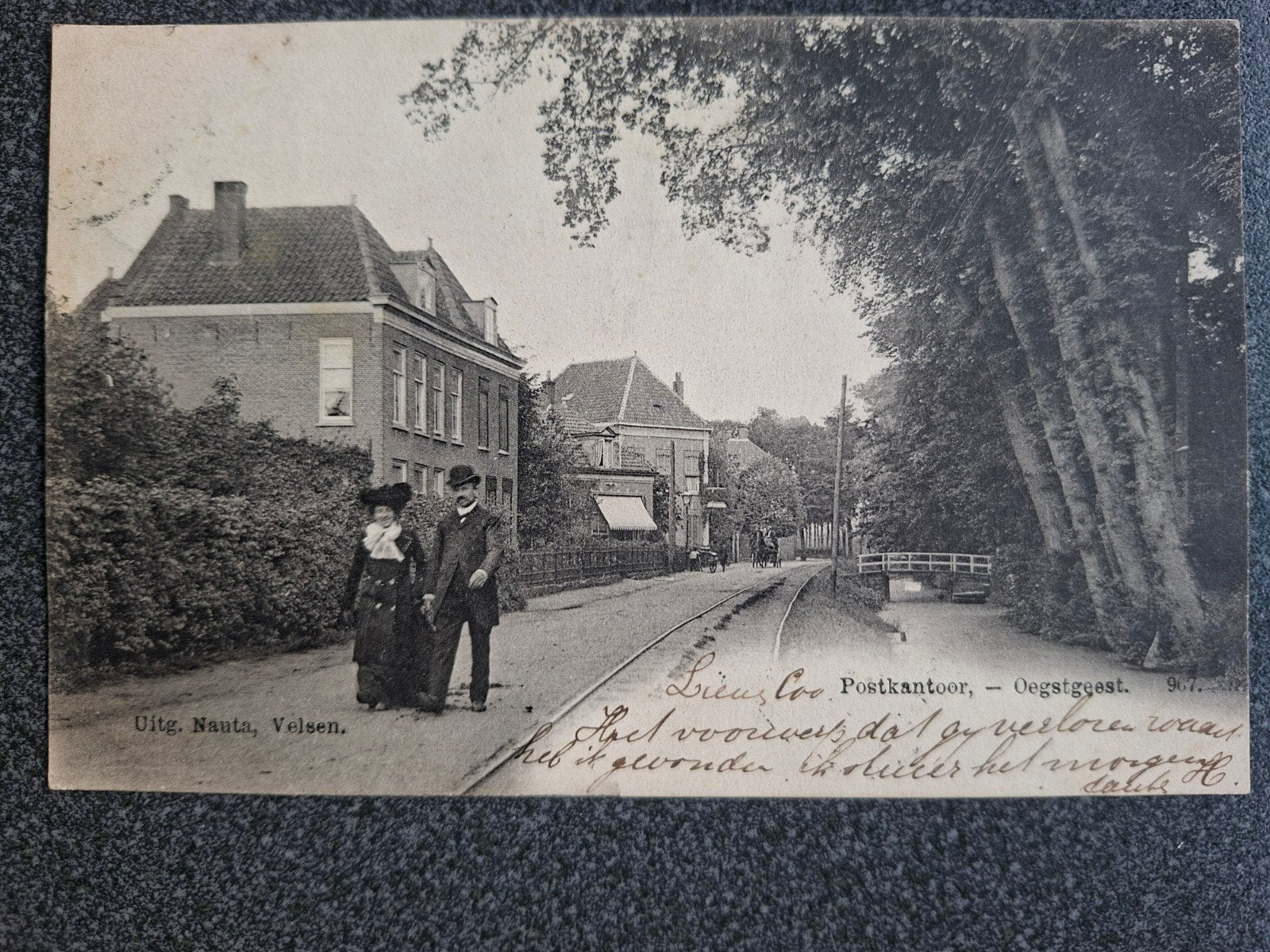 Oegstgeest postkantoor 1900, Ophalen of Verzenden, Voor 1920, Gelopen, Zuid-Holland