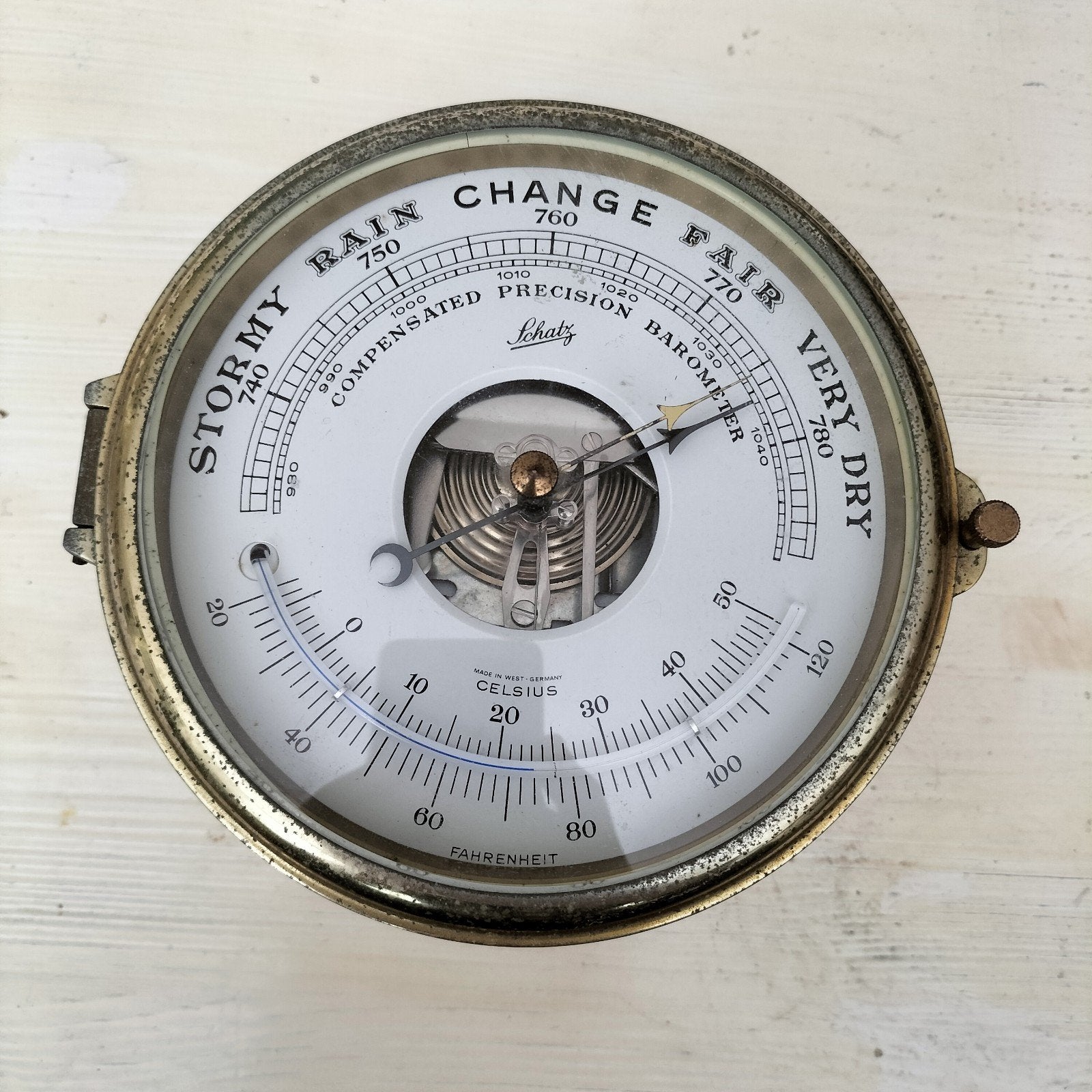 Schatz Precisie Barometer en Thermometer, Ophalen of Verzenden, Gebruikt, Barometer