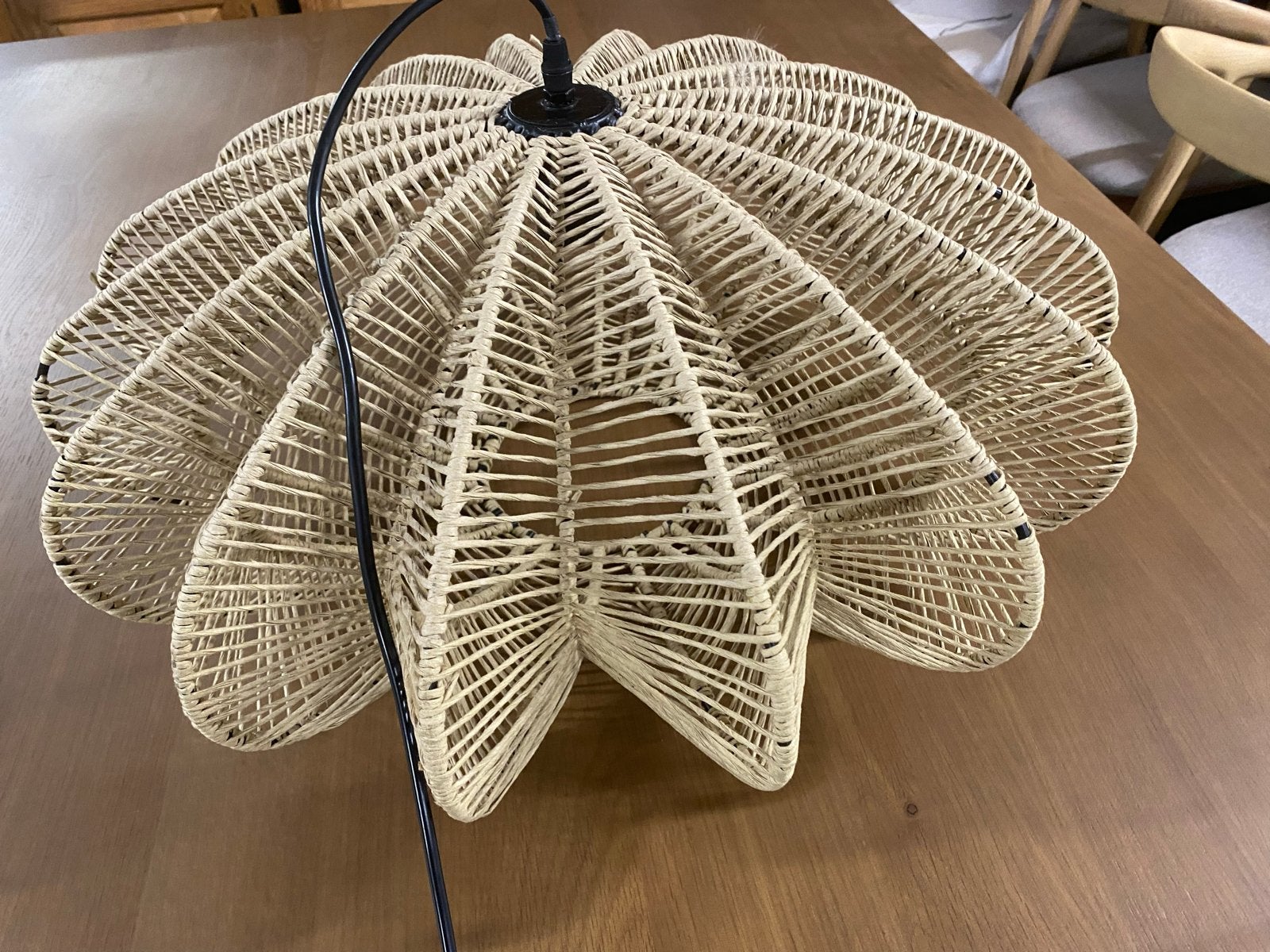 Hanglamp star rotan naturel 80cm, Ophalen, Nieuw, Natuurlijk materiaal, E27 (groot)