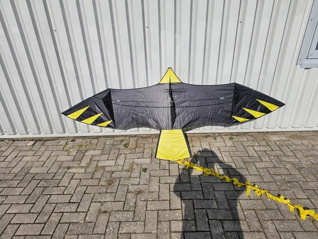 Adelaar vlieger 300x110 cm, rond gebogen stok, Gebruikt, Onbekend, Ophalen of Verzenden, Eenlijns