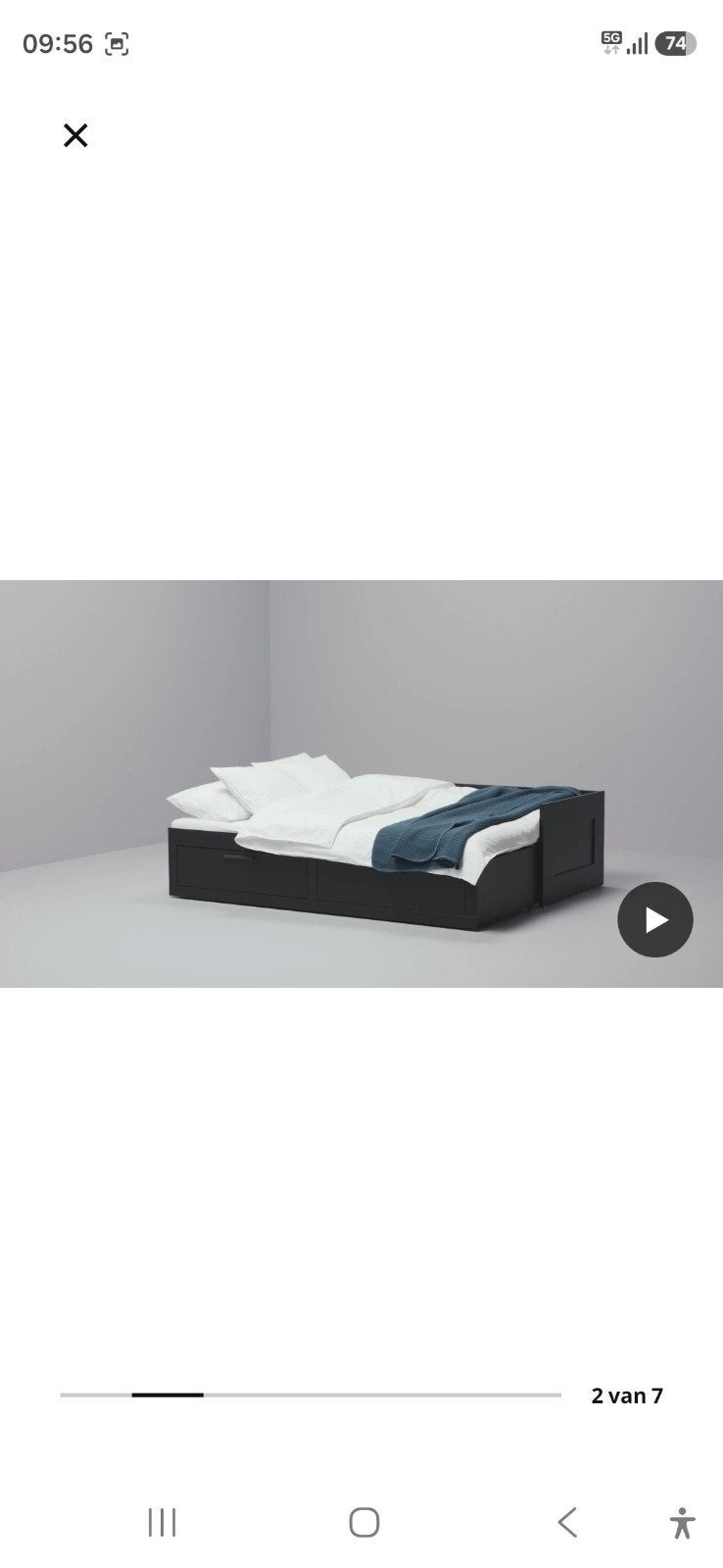 ikea bed, Ophalen, 85 tot 100 cm, Gebruikt, Lattenbodem