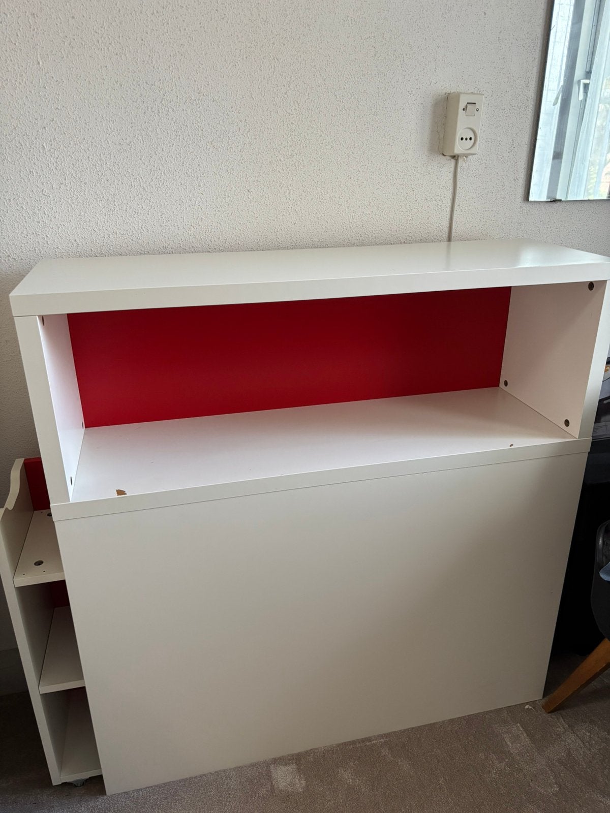 Handige IKEA kast opberger voor achter bed of bureau wit, Huis en Inrichting, Ophalen, 50 tot 100 cm, Zo goed als nieuw, Minder dan 100 cm
