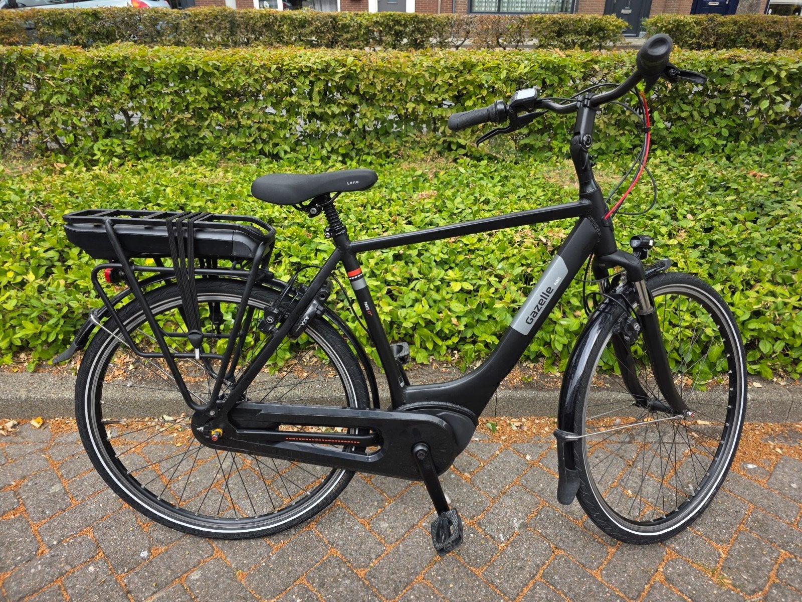 Gazelle Paris elektrische heren fiets met Bosch middenmotor, Vering, Ophalen of Verzenden, Zo goed als nieuw, 57 tot 61 cm