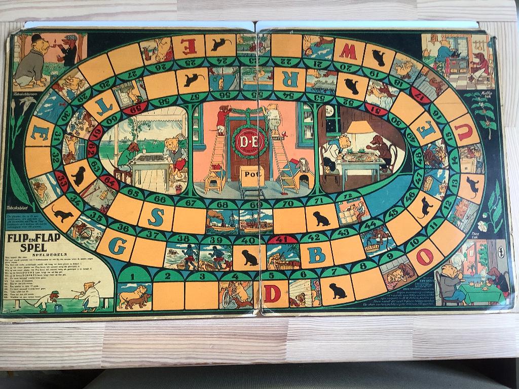 Antiek Flip en Flap spel van Douwe Egberts, Antiek en Kunst, Antiek | Speelgoed, Ophalen of Verzenden