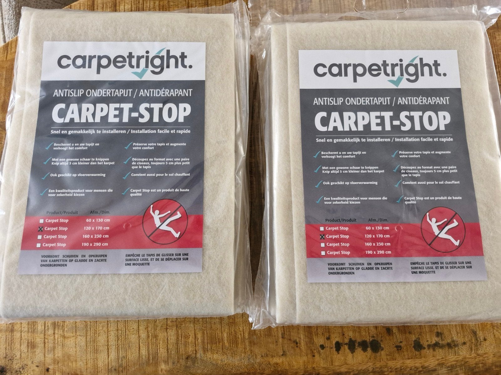 4x carpet stop antislip ondertapijt 120x170, Ophalen of Verzenden, Rechthoekig, 50 tot 100 cm