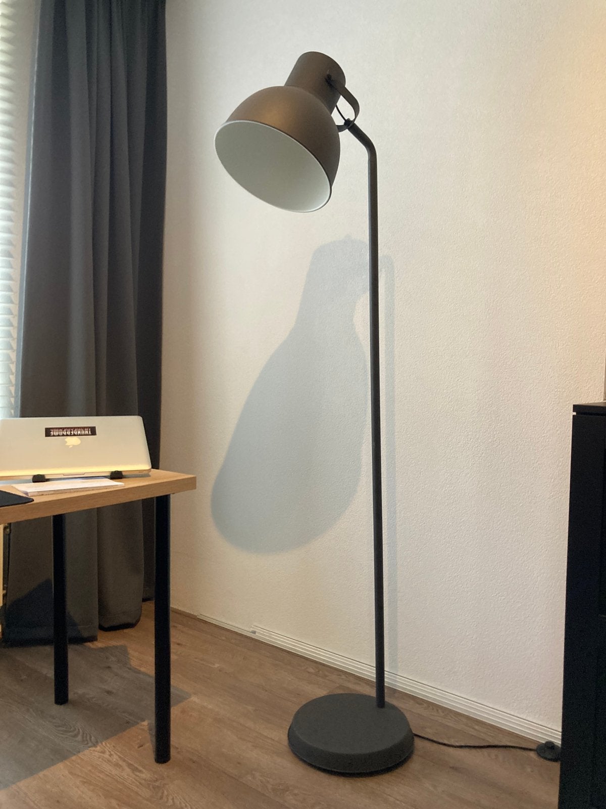 Industriële Antraciete Staande Lamp/ Vloerlamp (IKEA Hektar), Ophalen, Gebruikt, E27 (groot), Metaal