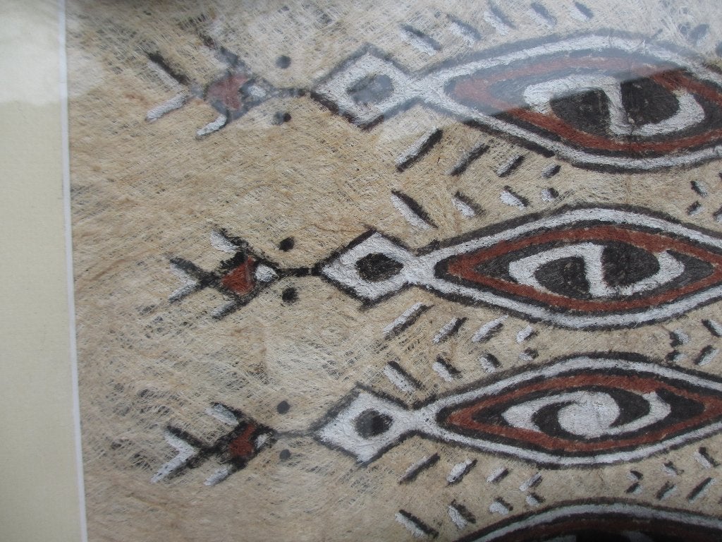 BOOMBAST PAPOEA SCHILDERING, Antiek en Kunst, Kunst | Niet-Westerse kunst, Wanddecoratie, Natuurlijk materiaal, Papoea-Nieuw-Guinea
